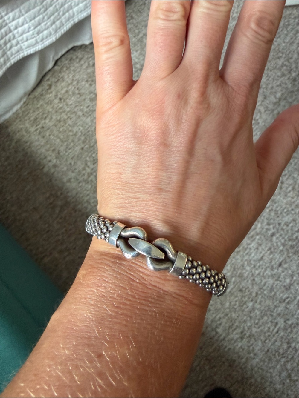 LAGOS Derby Silver Caviar Buckle Bracelet 6mm - Picture 2 of 7